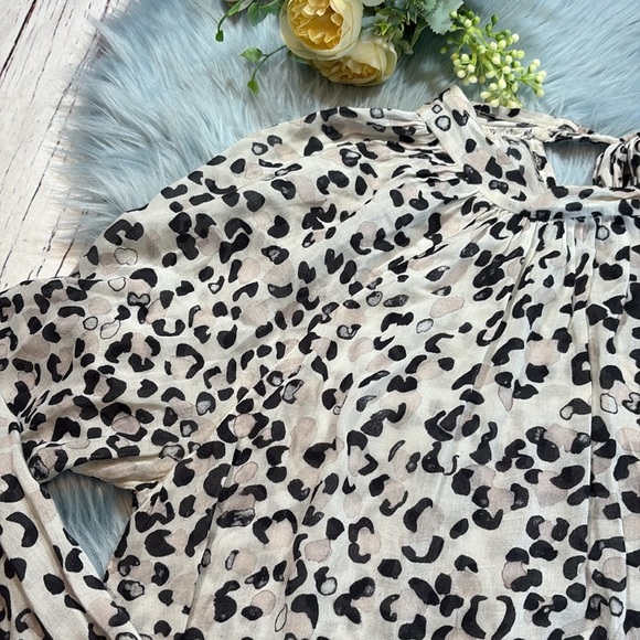 Bella Dahl Animal Print Raw Hem Top sz S - Picture 3 of 12